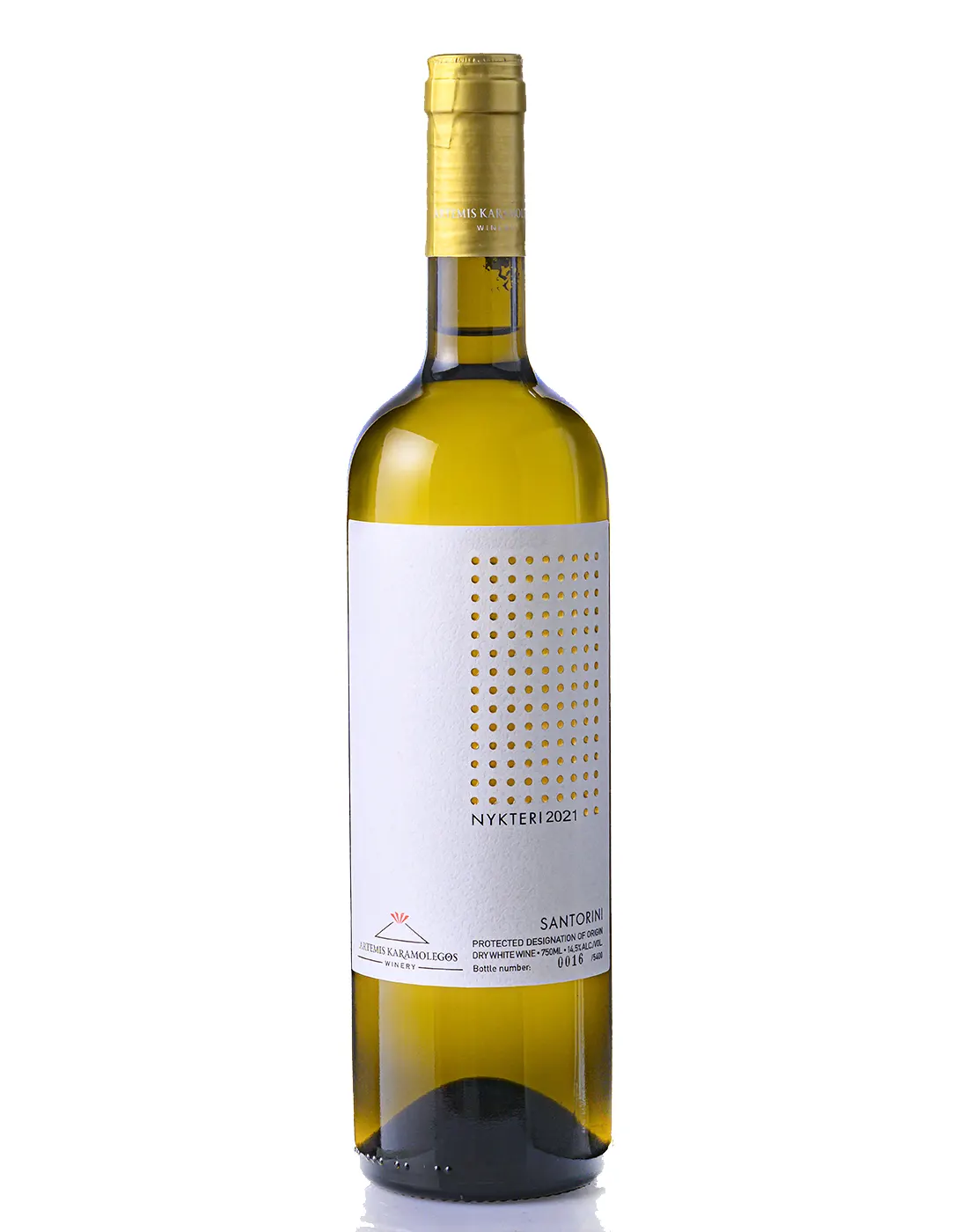 A bottle of Nykteri in a white background.